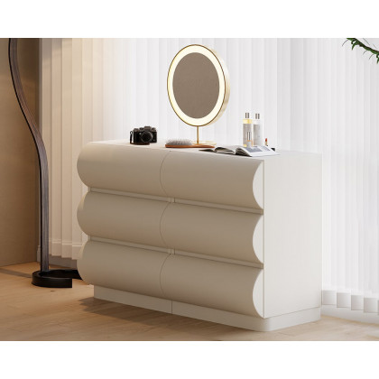 HMR Humply Makeup Vanity Set - White, With Cabinet, 6 Drawers
