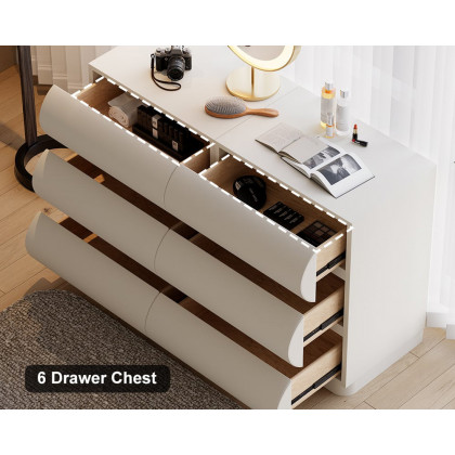 HMR Humply Makeup Vanity Set - White, With Cabinet, 6 Drawers