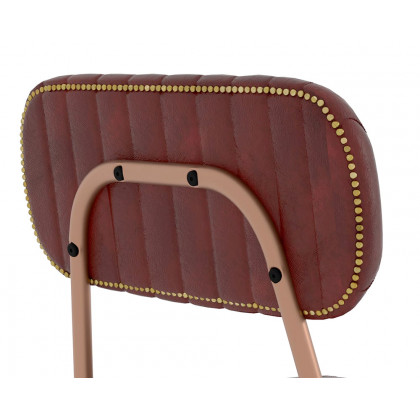 HMR Modern Dining Chairs with Faux Leather Upholstery (Set of 8) - Wine Red