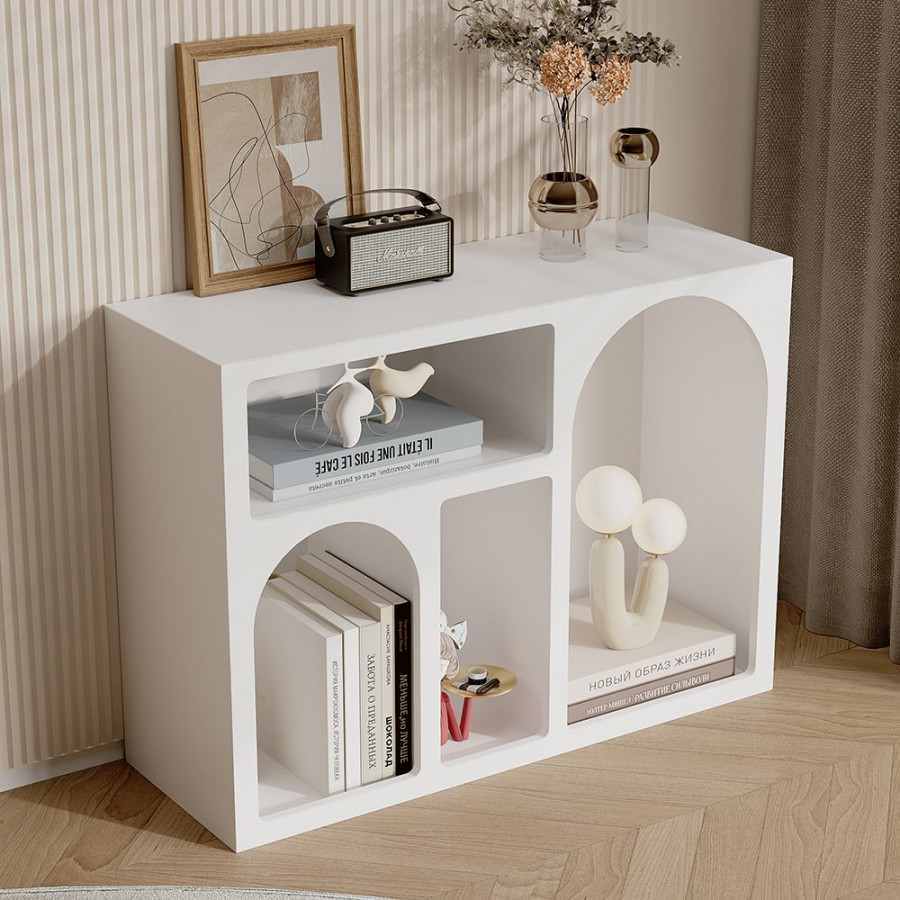 HMR - Codiys White Rectangle End Table Modern Sofa Side Table for Living Room