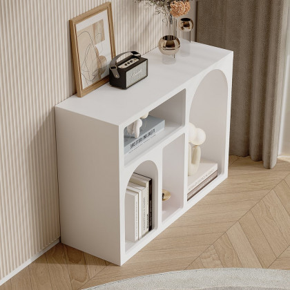 HMR - Codiys White Rectangle End Table Modern Sofa Side Table for Living Room
