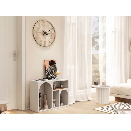 HMR - Codiys White Rectangle End Table Modern Sofa Side Table for Living Room