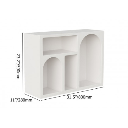 HMR - Codiys White Rectangle End Table Modern Sofa Side Table for Living Room