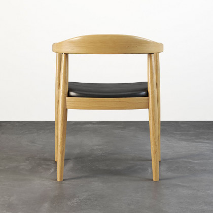 HMR Modern Wood Upholstery Dining Chair - Natural, Microfiber Leather, 1-Piece
