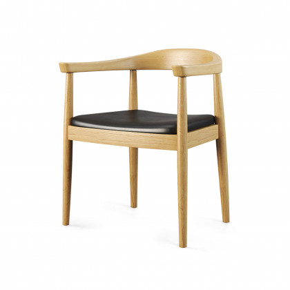 HMR Modern Wood Upholstery Dining Chair - Natural, Microfiber Leather, 1-Piece