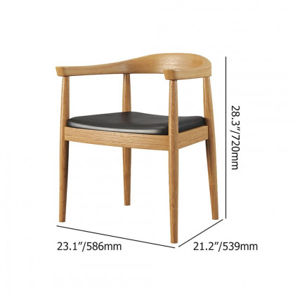 HMR Modern Wood Upholstery Dining Chair - Natural, Microfiber Leather, 1-Piece