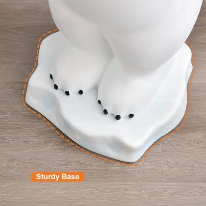 HMR - Modern White Bear Side Table Resin Tiered Tray Top End Table in Gold