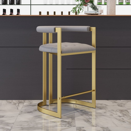 HMR - Modern Leath-Aire Counter Stools with Upholstery