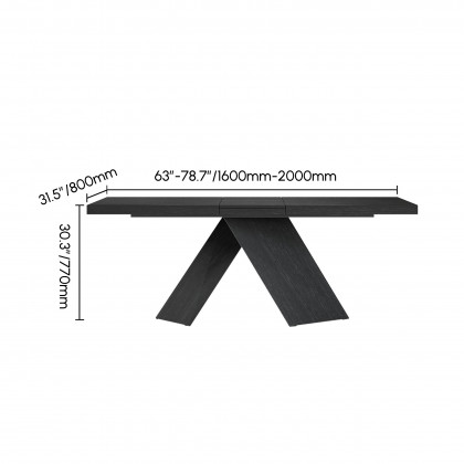 HMR Farmhouse Extendable Wood Dining Table - Black, 63"-79" (seats 6-8)