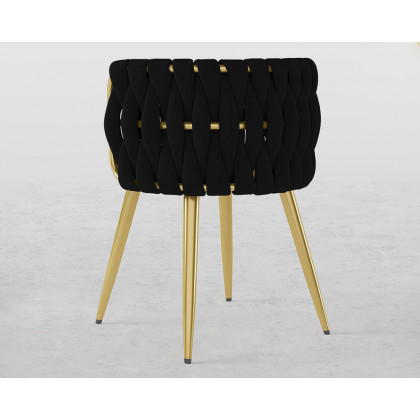 HMR Sweave Nordic Barrel Dining Chair with Velvet Upholstery (Set of 2) - Black