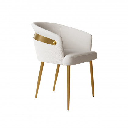 HMR Modern Dining Chair with PU Leather Upholstery - White, 8-Pieces