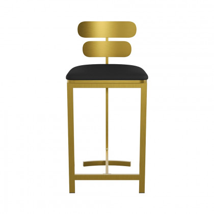 HMR Modern PU Leather Counter Stools with Upholstery - Black, 8-Pieces