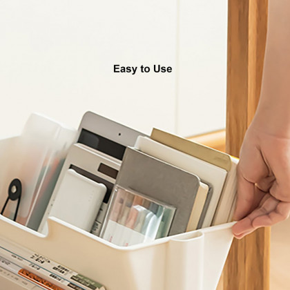 HMR - Modern 3-Tier Magazine Organizer Holder White Book Cart with Ample Open Storage