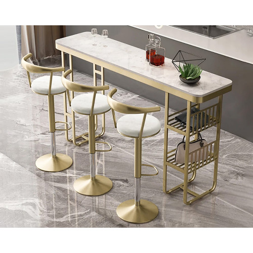 HMR Modern Adjustable Swivel Bar Stools with Velvet Upholstery (Set of 2) - White