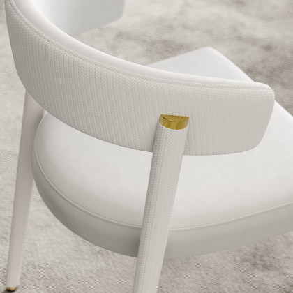 HMR - Set of 2 Modern Dining Chairs with PU Leather Upholstery White