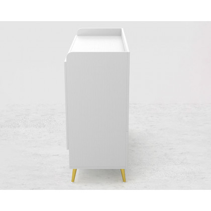 HMR - Yellar Nordic Entryway Shoe Cabinet with Doors & Open Shelves