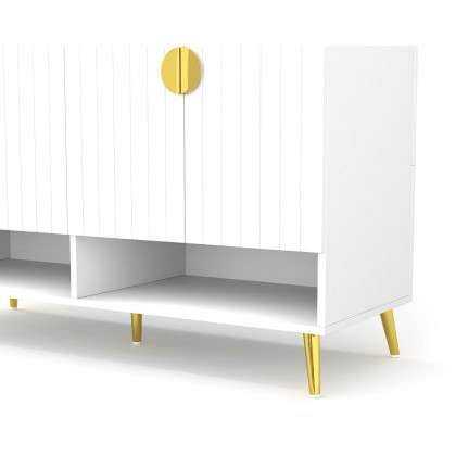 HMR - Yellar Nordic Entryway Shoe Cabinet with Doors & Open Shelves