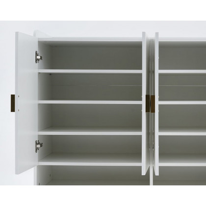 HMR - Yellar Nordic Entryway Shoe Cabinet with Doors & Open Shelves