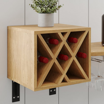 HMR - 53" Live-Edge Floating Bar Table with Wine Bottle Storage Wood Pub Table