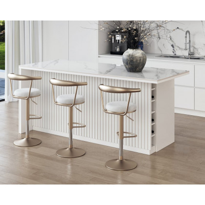 HMR Kitchen Island with Storage - White, 72“/1830mm, Sintered Stone