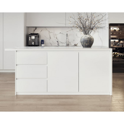 HMR Kitchen Island with Storage - White, 72“/1830mm, Sintered Stone