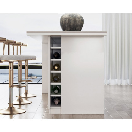 HMR Kitchen Island with Storage - White, 72“/1830mm, Sintered Stone