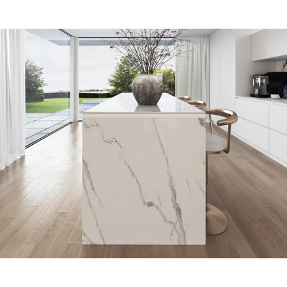 HMR Kitchen Island with Storage - White, 72“/1830mm, Sintered Stone