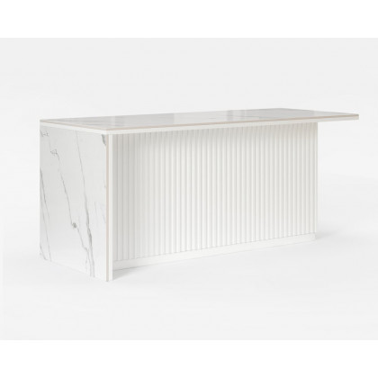 HMR Kitchen Island with Storage - White, 72“/1830mm, Sintered Stone