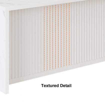 HMR Kitchen Island with Storage - White, 72“/1830mm, Sintered Stone