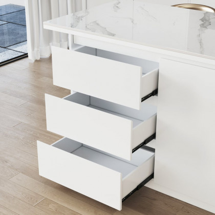HMR Kitchen Island with Storage - White, 72“/1830mm, Sintered Stone