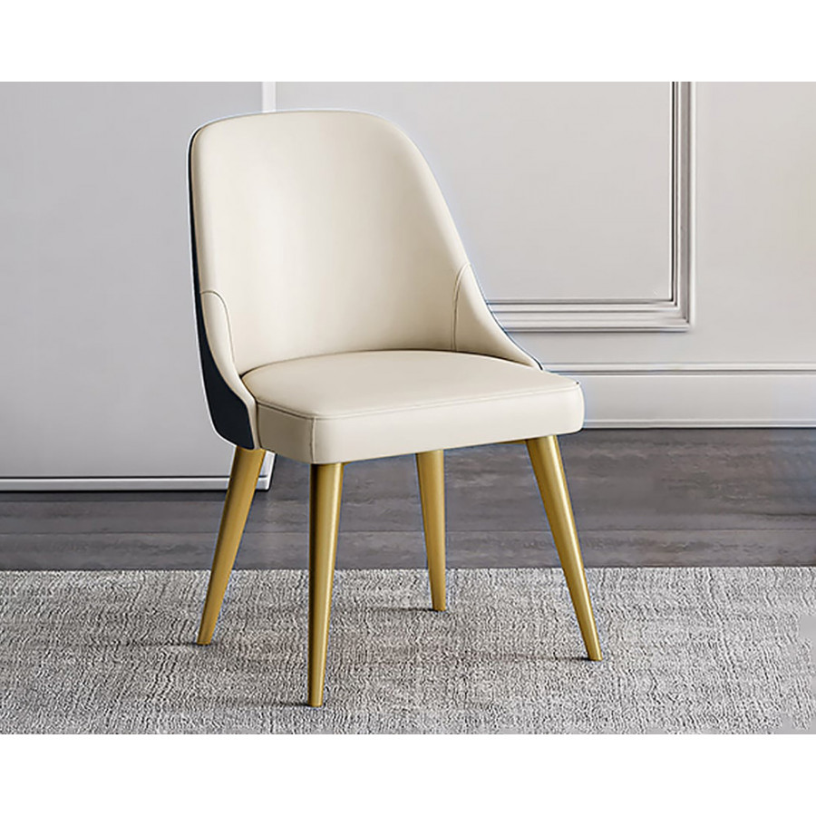 HMR Modern Dining Chairs with PU Leather Upholstery (Set of 4) - Off-White