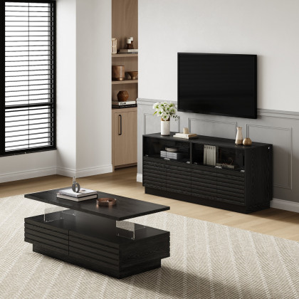 HMR - Lumoe LED Lights TV Stand & Coffee Table Set