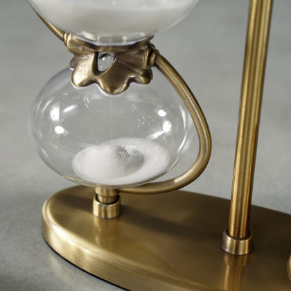 HMR - Vintage Antique Desk Decoration Brass Pen Holder 30 Minutes Hourglass Desk organizer