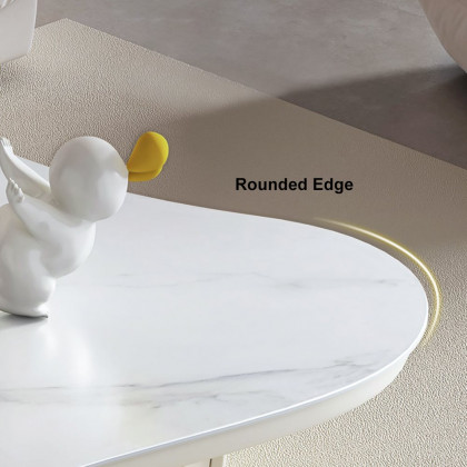 HMR - 51" Irregular Cloud Sintered Stone Coffee Table with Storage