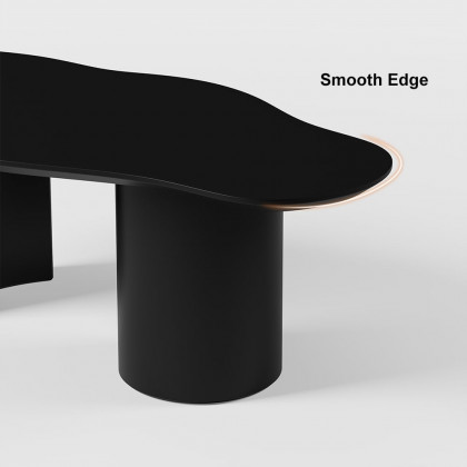 HMR 47" Japandi Funky Wood Coffee Table Abstract Cloud Shaped - Black