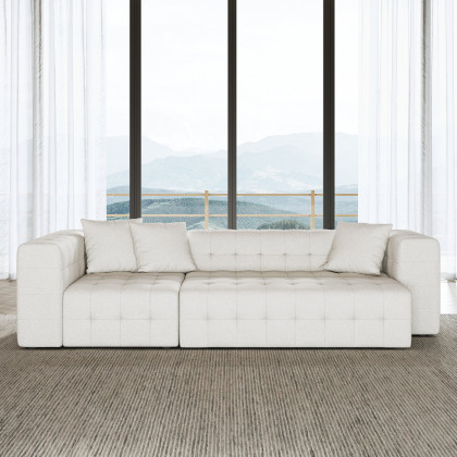 HMR - 112" Boucle Power Sectional Sofa Bed with Chaise