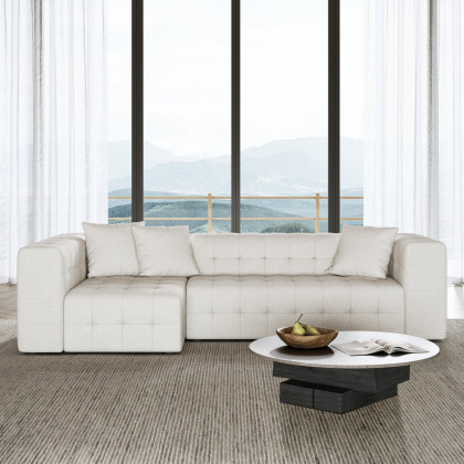 HMR - 112" Boucle Power Sectional Sofa Bed with Chaise