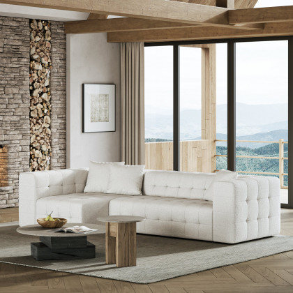 HMR - 112" Boucle Power Sectional Sofa Bed with Chaise