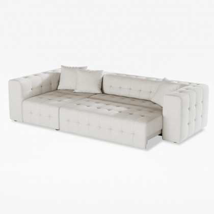 HMR - 112" Boucle Power Sectional Sofa Bed with Chaise