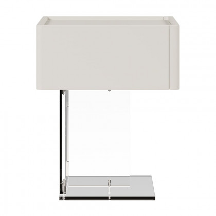 HMR - Modern White Faux Leather Floating Nightstand Bedside Table with Acrylic Frame