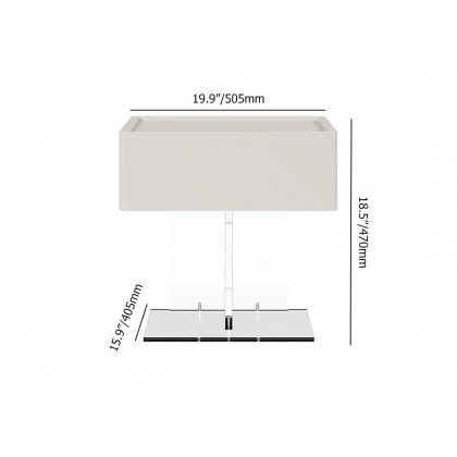 HMR - Modern White Faux Leather Floating Nightstand Bedside Table with Acrylic Frame