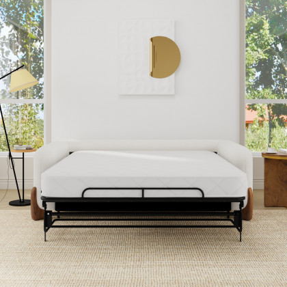 HMR - 83" Curva Queen 3-Seater Boucle Pop Up Sleeper Sofa with Mattress