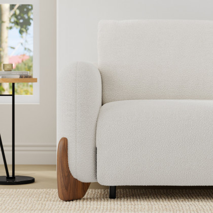HMR - 83" Curva Queen 3-Seater Boucle Pop Up Sleeper Sofa with Mattress