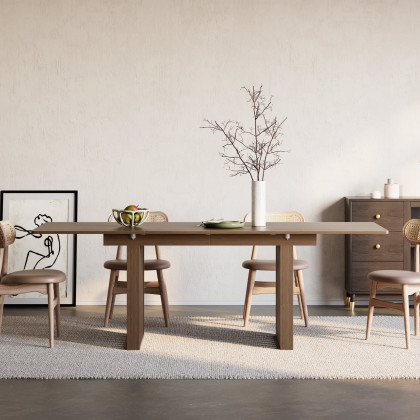 HMR 55"-87" Extendable Dining Table Seats 4-8 People - Walnut