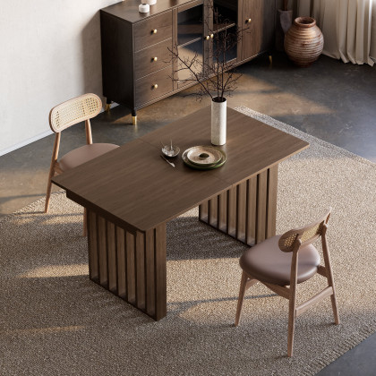 HMR 55"-87" Extendable Dining Table Seats 4-8 People - Walnut