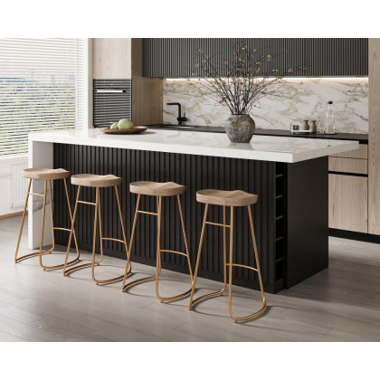 HMR Kitchen Island with Storage - White & Black, 72“/1830mm, Sintered Stone