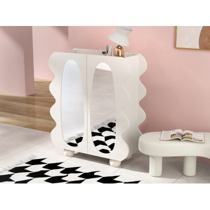 HMR - Modern White Bedroom Bench Boucle Tufted Long Bench with 4 Legs