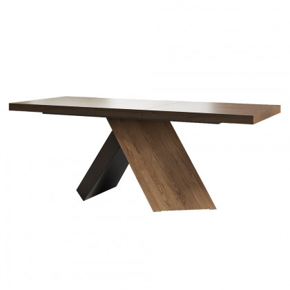 HMR Dining Set 61''-79'' Extendable Table - Walnut, Style C, With 8 Chairs