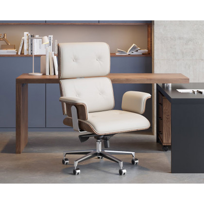 HMR Modern L-Shape Executive Desk & Office Chair Set - White, 70.9"L x 70.9"W x 29.5"H, Right Hand