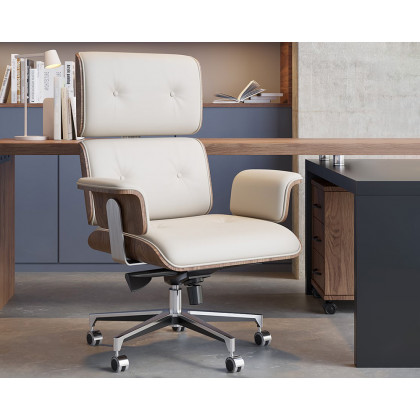 HMR Modern L-Shape Executive Desk & Office Chair Set - White, 70.9"L x 70.9"W x 29.5"H, Right Hand
